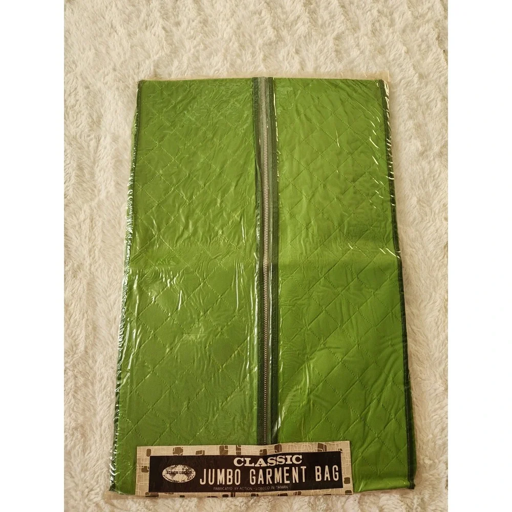 Vintage Action-Lobeco Jumbo Garment Bag 16 Capacity Quilted Green Vinyl‎ 54